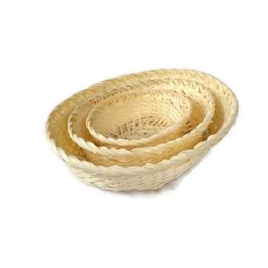 Tempat keranjang snack bambu oval / keranjang buah / tempat bumbu kecil