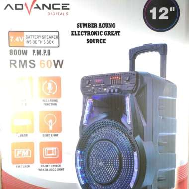 Advance K1202 Professional Battery Speaker System Aktif 12inch Koper D