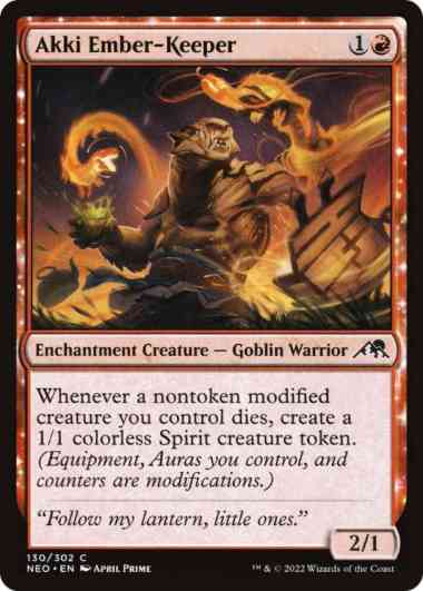 Kartu MTG - Akki Ember-Keeper - NEO - Common - EN - 130
