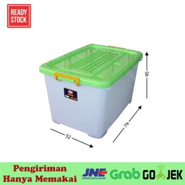 Shinpo 116 Container Mega Box Plastik CB 130 Liter Dengan Roda CB130 Kotak Kontainer GRAB/GOJEK ONLY