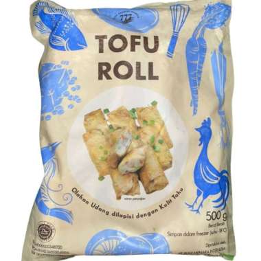 777 Big Tofu Roll Frozen / Dimsum Udang Kulit Tahu - 500 Gram