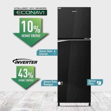 Kulkas Panasonic 2 Pintu NR-BB271G-K Inverter Glassdoor 271GK 271 266L