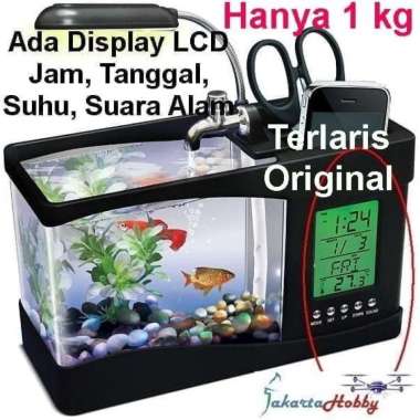 Mini Aquarium Nano USB Akuarium Dekstop Meja Hitam