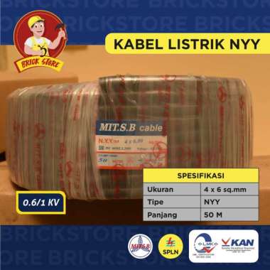 Mitsuba NYM NYY Kabel Listrik [4 x 6/ 50 m]