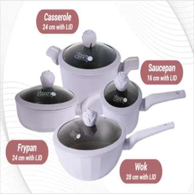 STEIN Glamour Rose Set 4 in 1 Panci Set Anti Lengket Granite German ORI - Violet