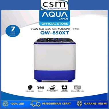 AQUA Mesin Cuci 2 Tabung QW-850XT / QW850-XT / QW-850-XT 8Kg Garansi Resmi