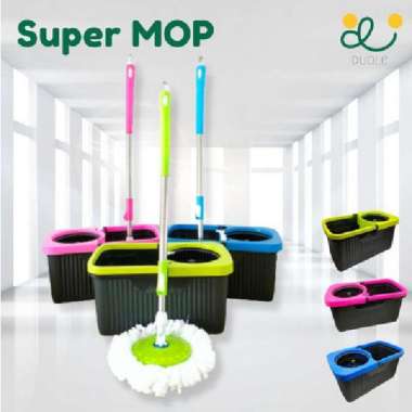 Alat Pel Lantai Super Mop / Duole Super Mop / Pel Lantai Dengan Ember
