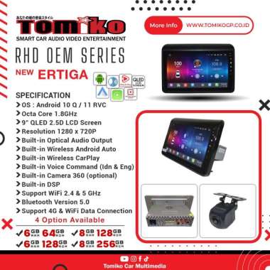 Head Unit Tomiko Android New Ertiga Ram 4GB 6GB | 64GB