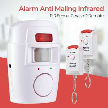 Alarm Sensor Gerak Infrared Double Remote Anti Maling
