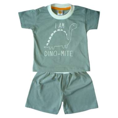 PLEU Setelan Dino Mite Setelan Baju Anak Laki-laki 6 bulan Hijau