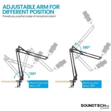 SOUNDTECH LITE BRACKET SCISSOR STAND FOR MICROPHONE MIC CONDENSER ARM