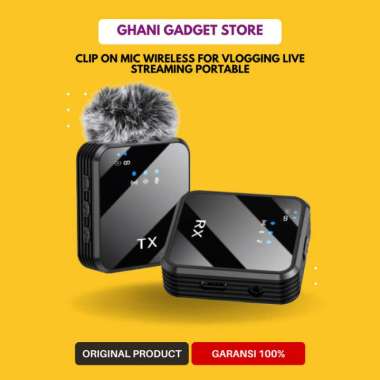 MICROPHONE CLIP ON MIC WIRELESS VLOG LIVE STREAMING MICROFON WERLESS Dua
