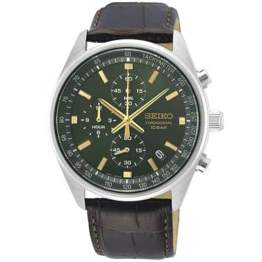 SEIKO Quartz Chronograph Sports SSB-385P1 Original Jam Tangan Pria Beige Black