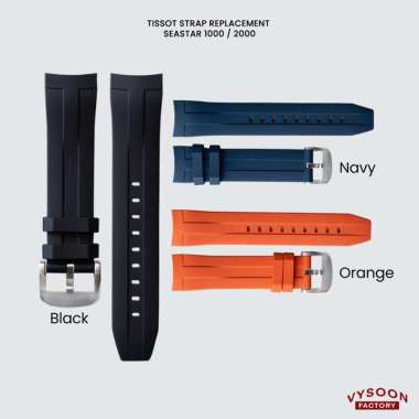 Strap Rubber Tali Karet Jam Tissot Seastar 1000 2000 Chronograph Ori Orange