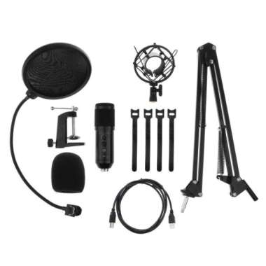 Condenser Microphone Kit Studio Recording Shock Mount Adjustable Mic Arm Stand -
