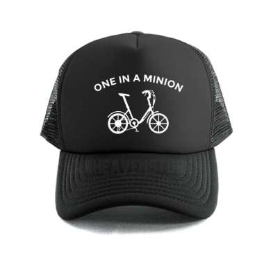 Minion BIke Trucker Jaring Cycling Cap Topi Minion Semua Ukuran hitam
