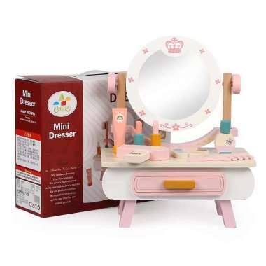 Mini Dresser Wooden Set mainan edukasi kayu make up meja rias anak