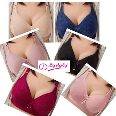 Lydyly Bra Big Cup DD Tanpa Kawat Kait 3 Motif Bunga MULTICOLOR 44