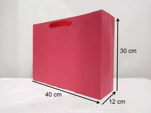 PaperBag Polos - Buffalo Merah - 40cm x 12cm x 30cm