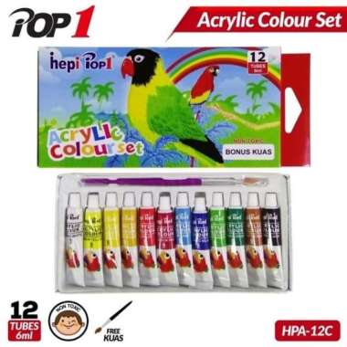 [SET] CAT ACRYLIC / CAT LUKIS / CAT KANVAS LEGONG 12 WARNA 6 ML
