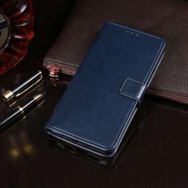Xiaomi Redmi Note 7 Note7 / Note 7 Pro Flip Wallet Kulit Leather Cover Case - Navy Redmi Note 7