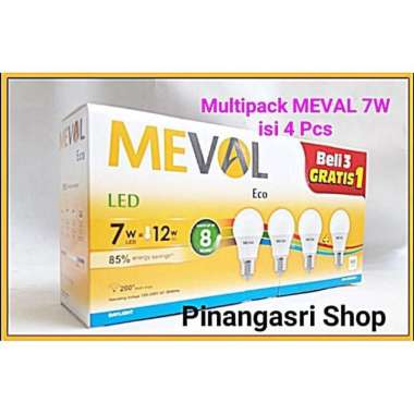 PAKET LED MEVAL 7 watt MULTIPACK 7w Beli 3 Gratis 1 - GARANSI 1 TAHUN