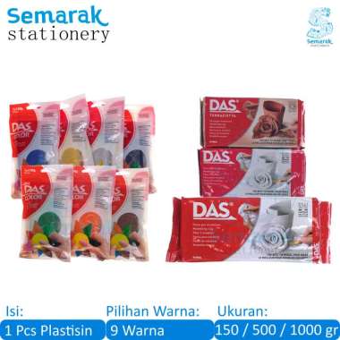 DAS Modelling Color Mainan Lilin Plastisin 150 / 500 / 1000 gr - Hitam / Biru / Coklat / Hijau / Ora