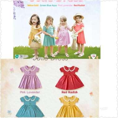 Libby Dress Jolie Baju Terusan Rok Anak Bayi Perempuan red radish 1-2thn