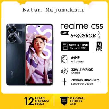 Realme C55 ram 8/256GB NFC GARANSI RESMI Rainy Night