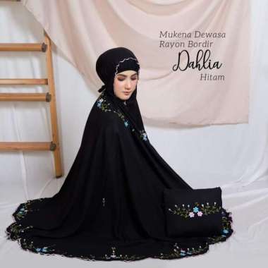 PUSAT GROSIR MUKENA DEWASA RAYON DAHLIA HITAM