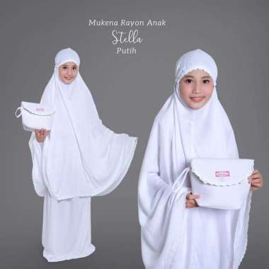 PUSAT GROSIR MUKENA RAYON ANAK STELLA Putih