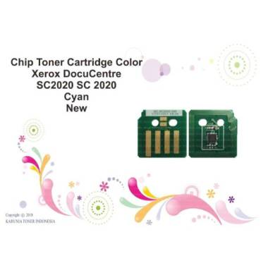 Chip Toner Cartridge Color Xerox DocuCentre SC2020 SC 2020 C M Y K New - Biru Cyan