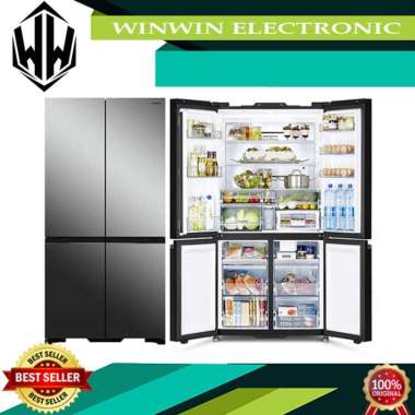 HITACHI R-WB64VGD0 Kulkas 569 Liter 4 Pintu Inverter RWB64VGD0 GBK NEW Putih