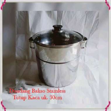 Dandang Bakso Stainless tutup kaca Ukuran 30cm