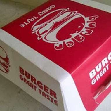 dus burger / Box Burger - Multicolor [50 Pcs] merah list putih