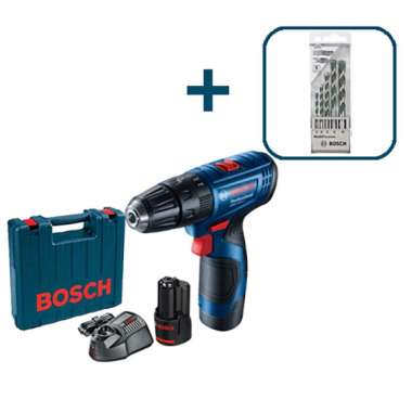 Bosch Bor Tembok Baterai dengan CYL-4 5PCS Mata Bor Set GSB 120-Li Gen3