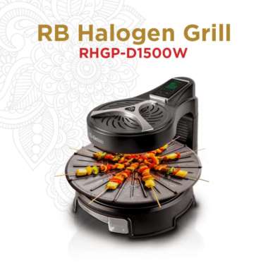 RB BBQ Halogen Grill RH-GP 1500W | Memanggang Tanpa Asap HITAM