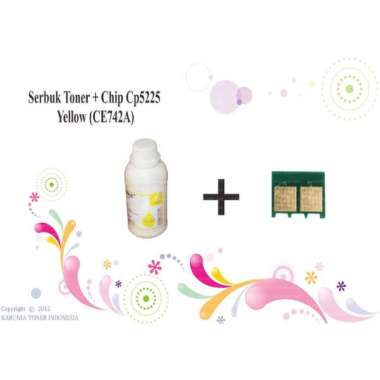 Serbuk Toner + Chip CP5225 Yellow (CE742A) Murah Kuning