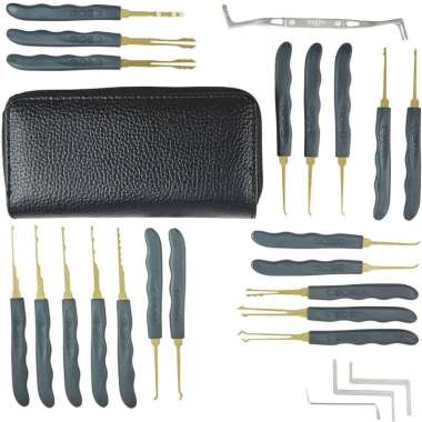 Set Alat Untuk Membuka Kunci 24 in 1 - Set Pick Lock - Pick Lock Set Hitam