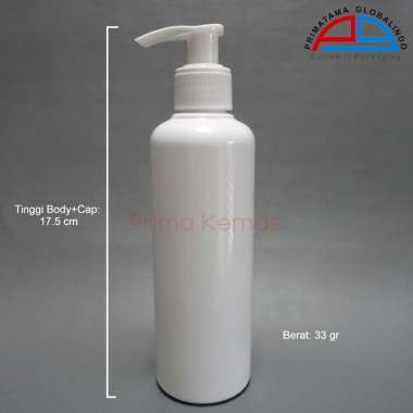 Botol 250 ml Putih + Pump Lotion 24/410 AG (neck lock) - botol sabun - botol kosmetik - Pump Lotion 