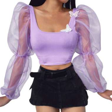 Harga Puff Sleeve Crop TOP Long Terbaru 