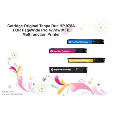 Catridge Original Tanpa Dus HP 975A FOR PageWide Pro 477dw MFP Printer - Cyan Biru