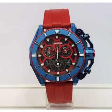Expedition EXP E3009M Jam Tangan Pria Rubber Strap Blue Red