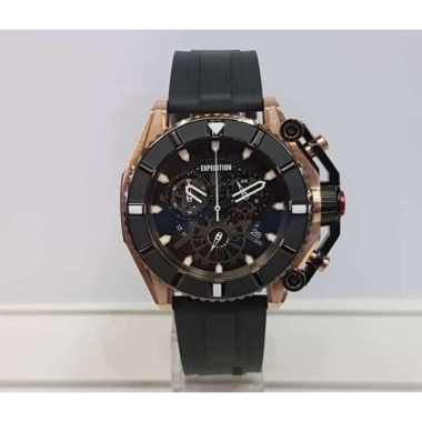 Expedition EXP E3009M Jam Tangan Pria Rubber Strap Gray Rosegold