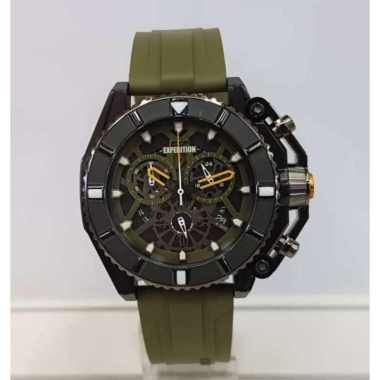 Expedition EXP E3009M Jam Tangan Pria Rubber Strap Green black