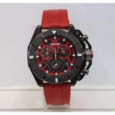Expedition EXP E3009M Jam Tangan Pria Rubber Strap Red Black
