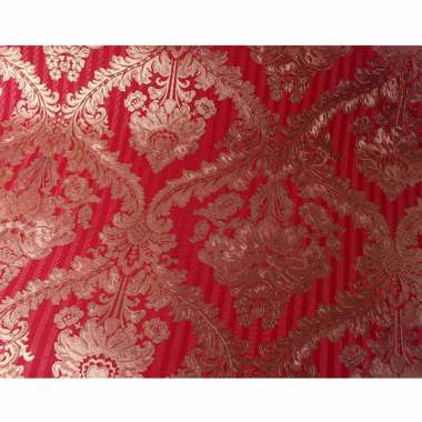 Java Wallpaper D-0049 Batik Vinyl Dekorasi Dinding - Merah Gold
