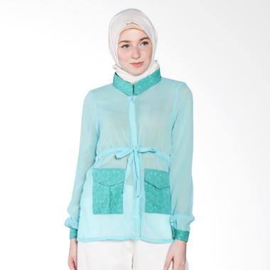 Rauza Rauza Blouse Sabin Batik Atasan Muslim - Hijau