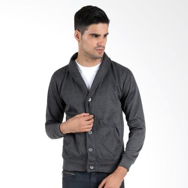Elfs Shop Jaket Blazer Fleece Pria - Abu Tua