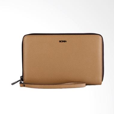 Bonia Long Zip Purse Dompet Wanita - Dark Beige